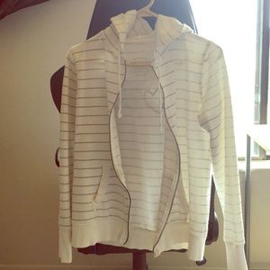 White striped hoodie